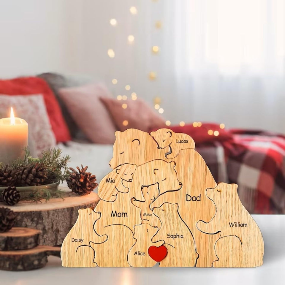 Family Puzzle™ – Personalisiertes Muttertagsgeschenk mit Bärenfamilie