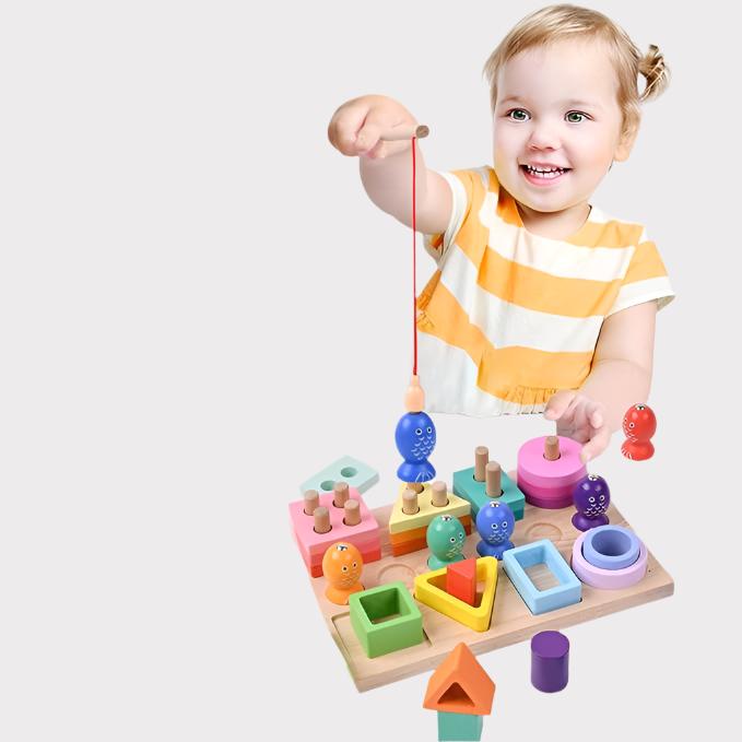 Buntes Angeln - Kreativ und lehrreich - Angelspiel aus Holz