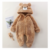 CozyBear – Weich & warm – Baby-Strampler mit Tier-Kapuze