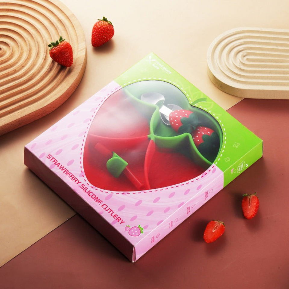 MiniMeal – Sicher & rutschfest – Silikon-Kleinkind-Geschirrset mit Besteck