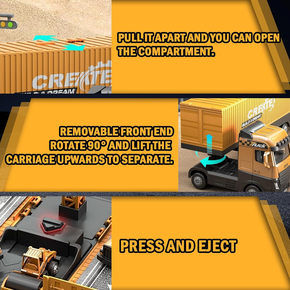 ConstructoKids – Lernen & Bauen – 2-in-1-Baufahrzeug-Spielset