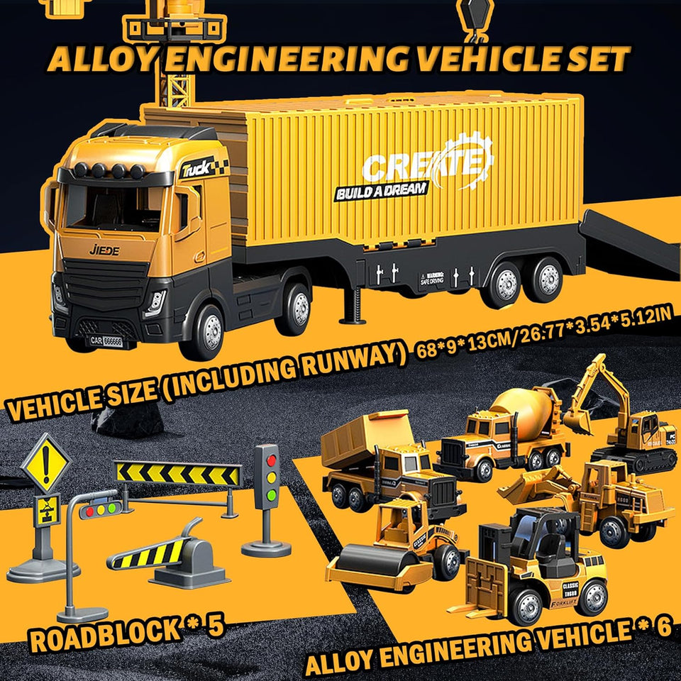 ConstructoKids – Lernen & Bauen – 2-in-1-Baufahrzeug-Spielset