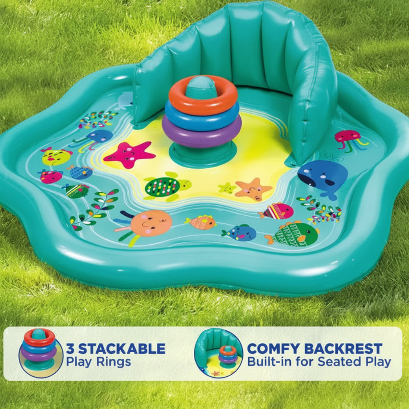 SplashPlay – Sicher & unterhaltsam – Baby-Planschbecken mit Sonnenschutz