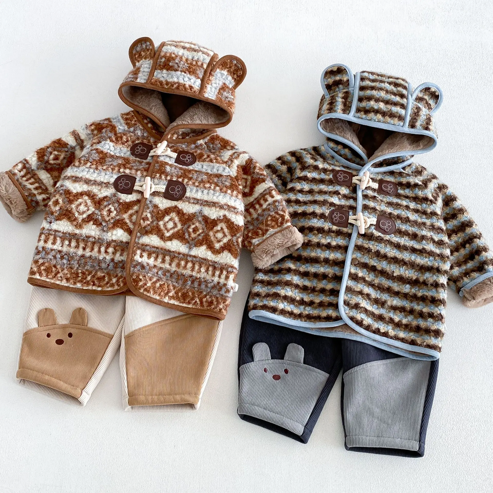 LittleWarm – Gemütlich & stilvoll – Wintermantel mit Fair-Isle-Muster