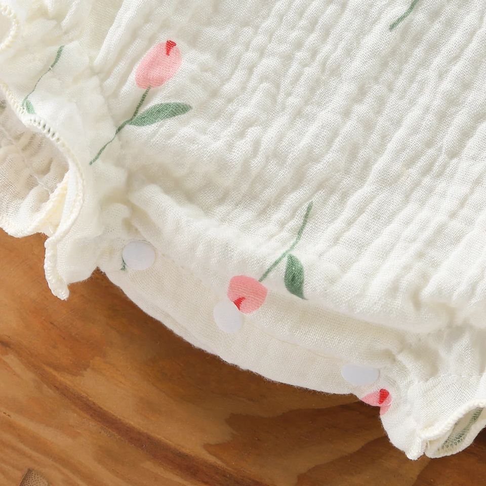 LittleBlossom – Sommerlich, bequem und stilvoll – Baby-Sling-Body mit Hut