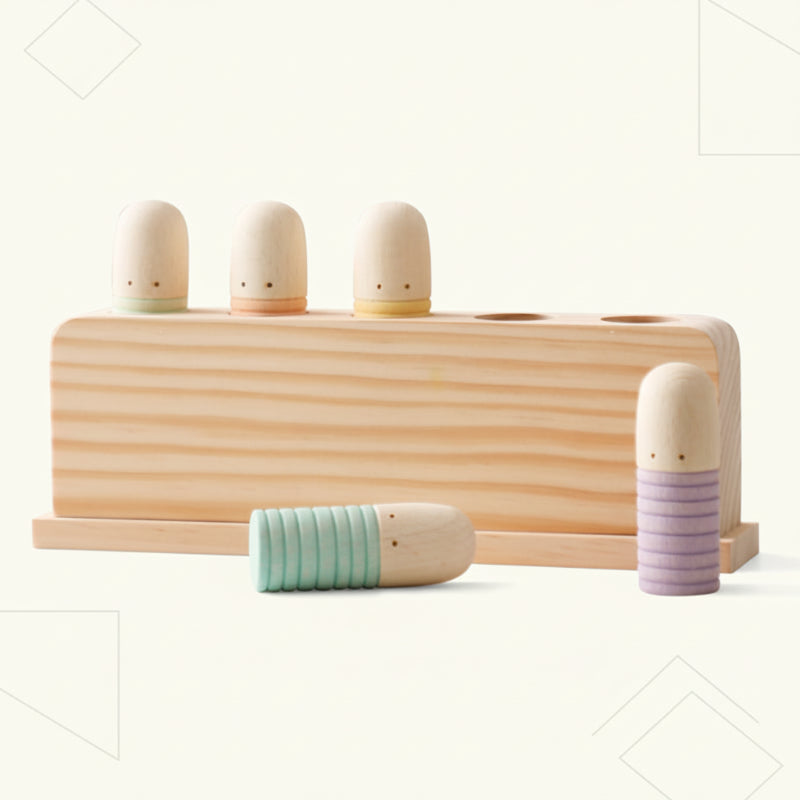 Color Spring – Spielen & Entwickeln – Sensorisches Babyspielzeug aus Holz
