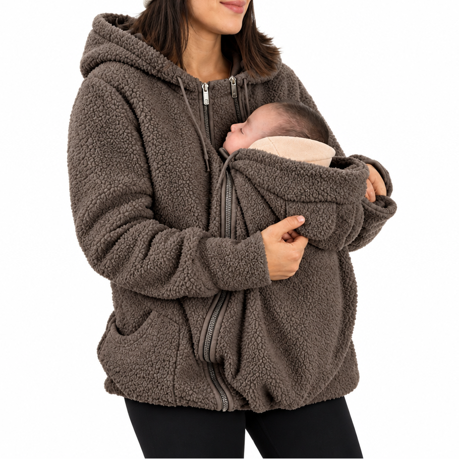 MamaNest – Warm & praktisch – 2-in-1-Tragejacke für Mama und Baby