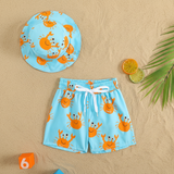 Beach Set – Farbenfroh & stilvoll – Badehose mit Aufdruck & Hut