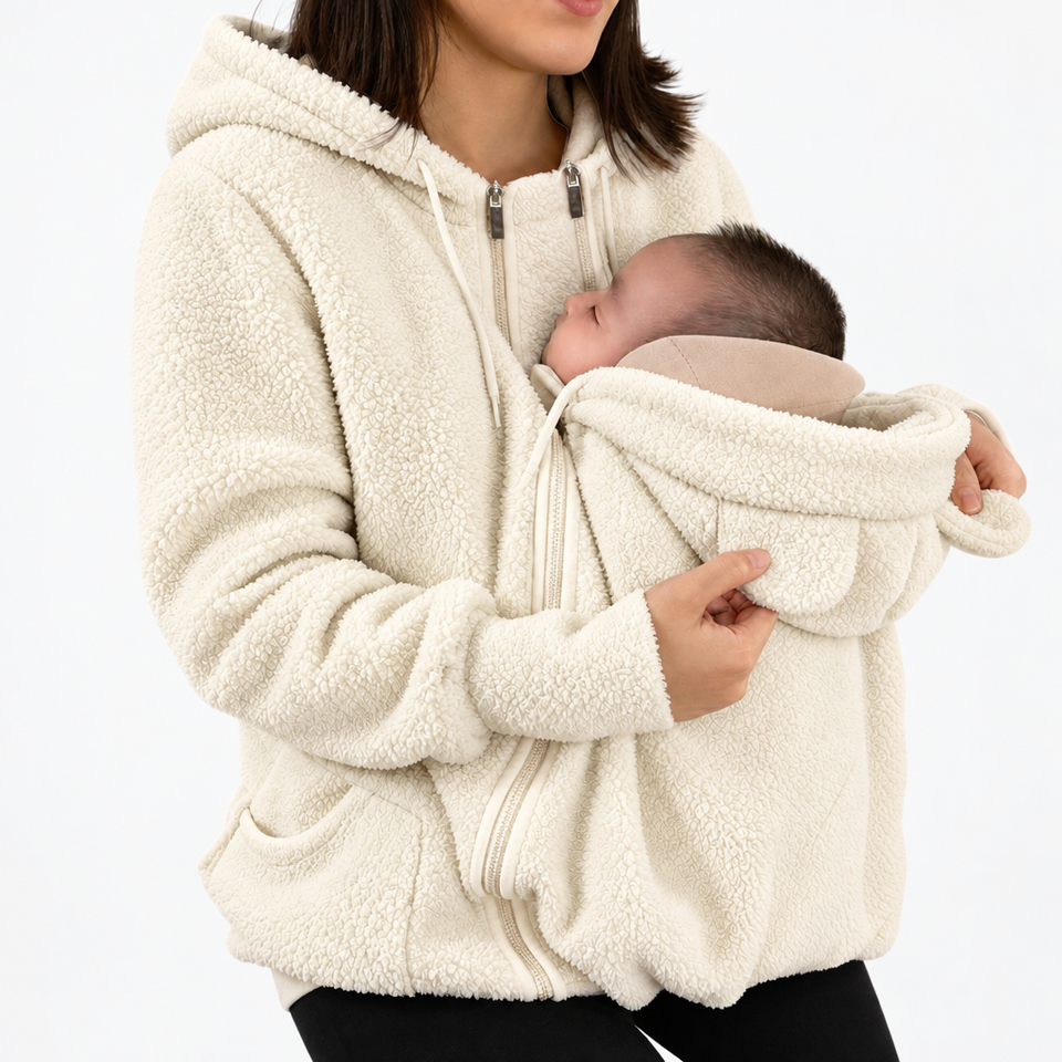 MamaNest – Warm & praktisch – 2-in-1-Tragejacke für Mama und Baby