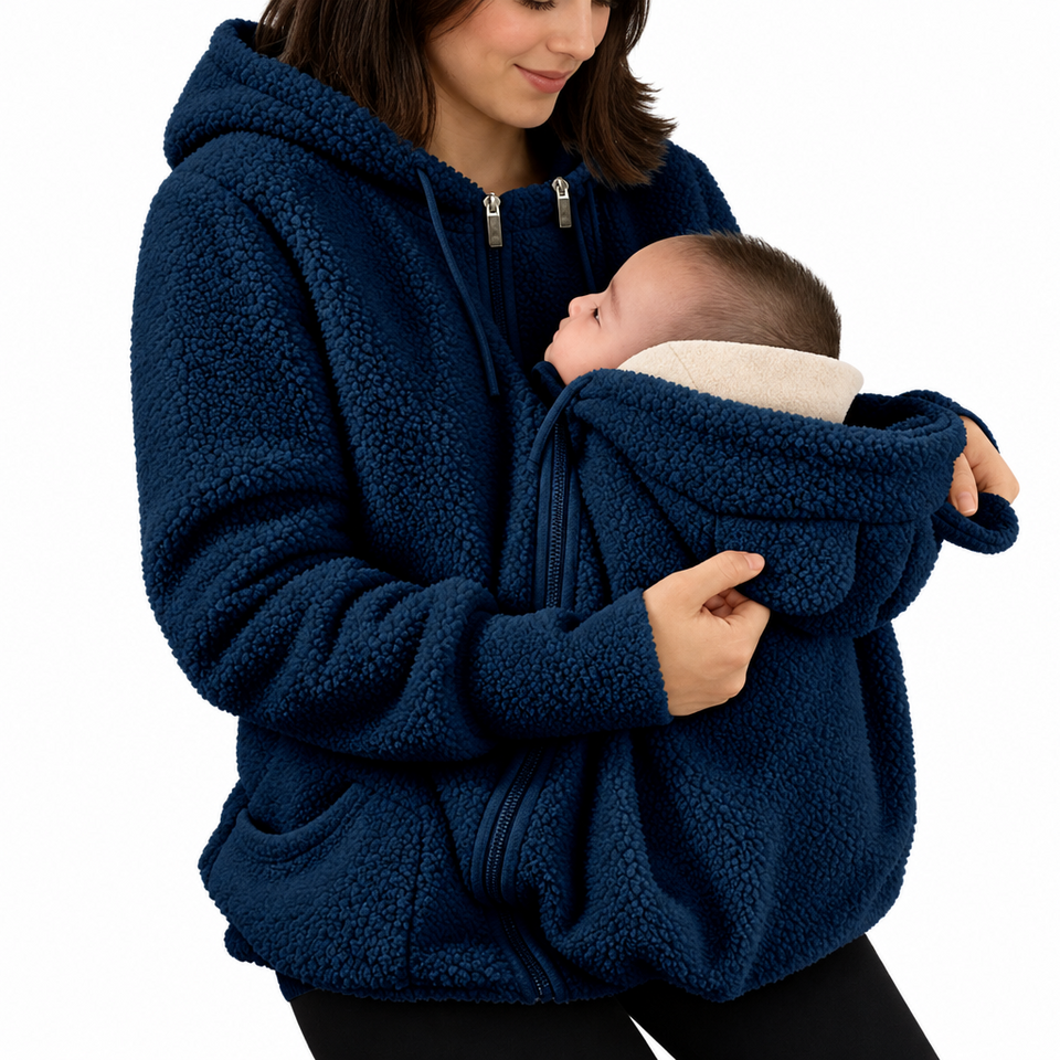 MamaNest – Warm & praktisch – 2-in-1-Tragejacke für Mama und Baby