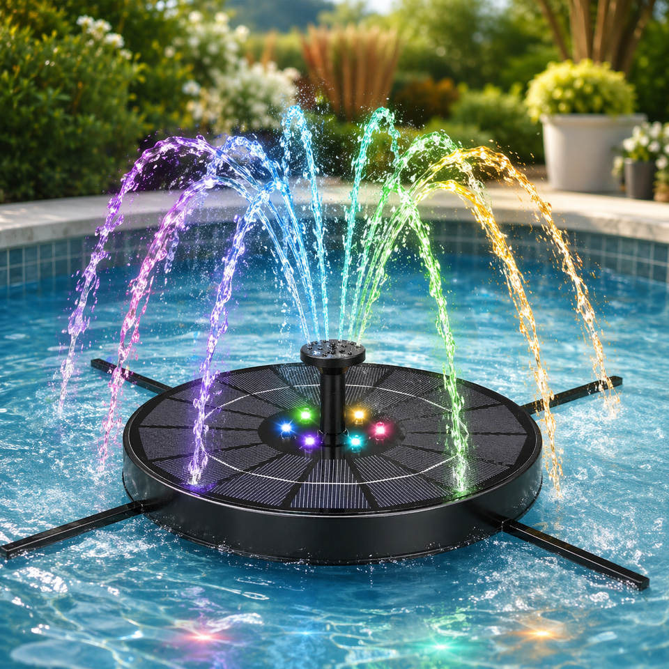 Solar LED Fountain Toy – Verspielt & interaktiv – Wasserspiel-Brunnen