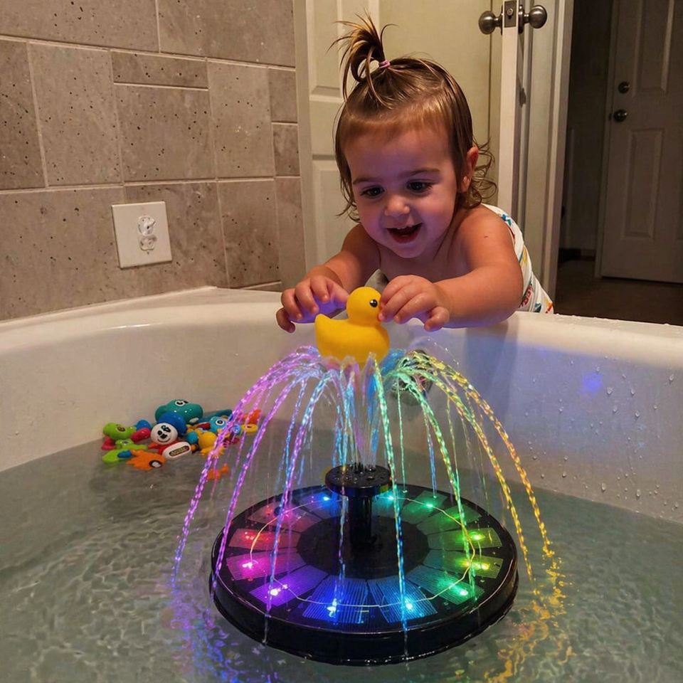 Solar LED Fountain Toy – Verspielt & interaktiv – Wasserspiel-Brunnen