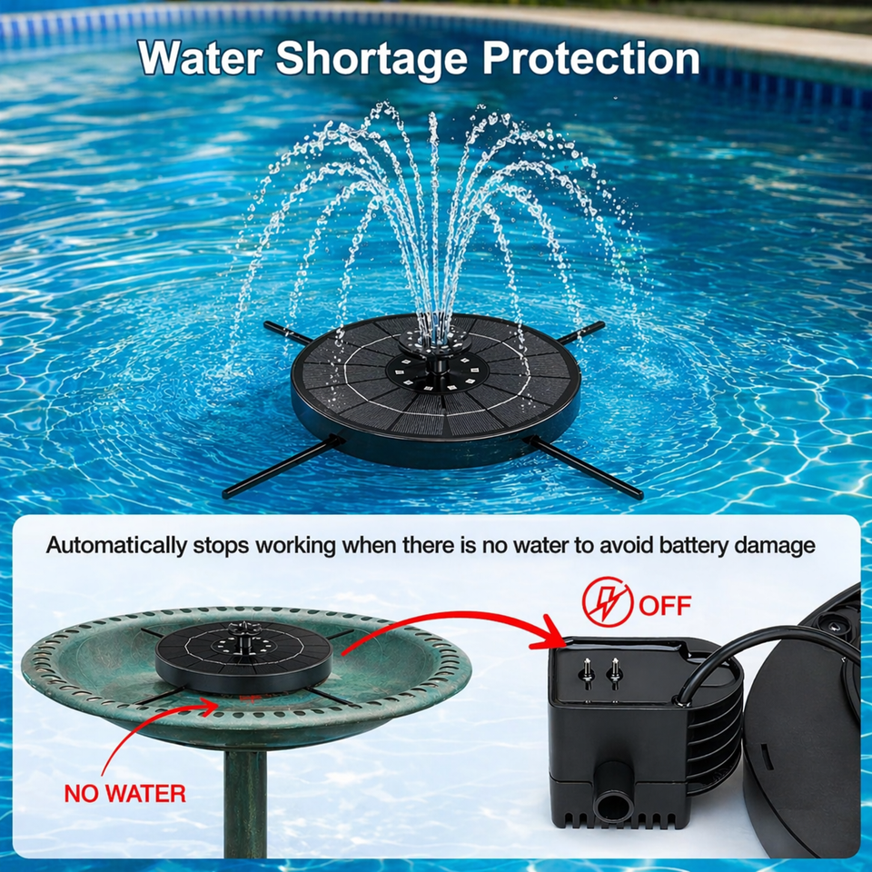 Solar LED Fountain Toy – Verspielt & interaktiv – Wasserspiel-Brunnen
