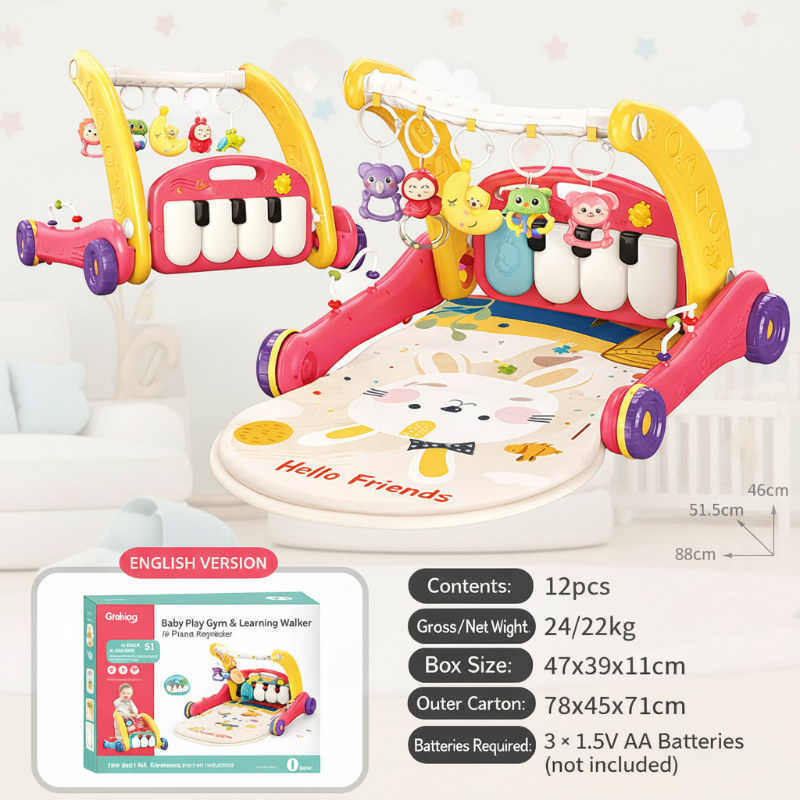 Step & Play – Interaktiv & Sicher – 3-in-1-Lauflernhilfe & Baby-Fitnessstudio