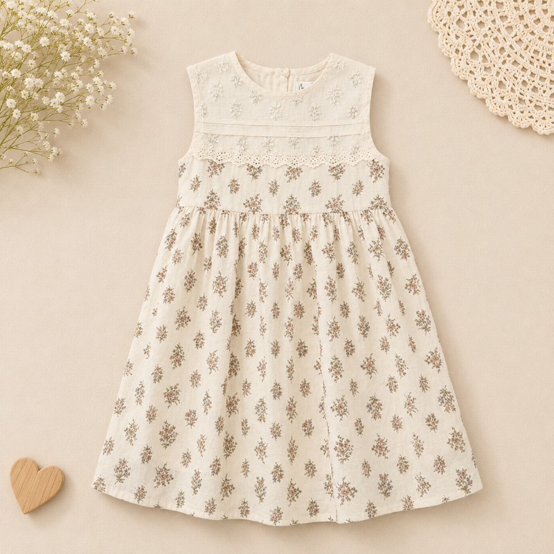Short Sleeve Embroidery Dress – Elegant & Komfort – Boutique-Mädchenkleid