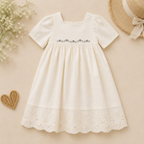 Lace Stitching Dress – Eleganz & Komfort – Spitze & Stickereien