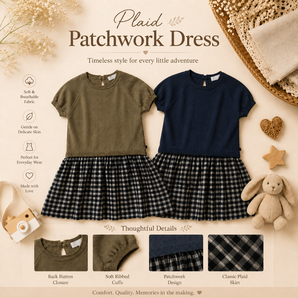 Plaid Patchwork Dress – Trendig & luftig – Kariertes Kleid