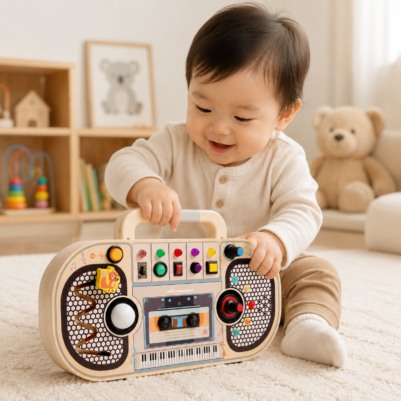 Wooden Busy Board – Motorik & Interaktion – Aktivitäten-Musiktafel