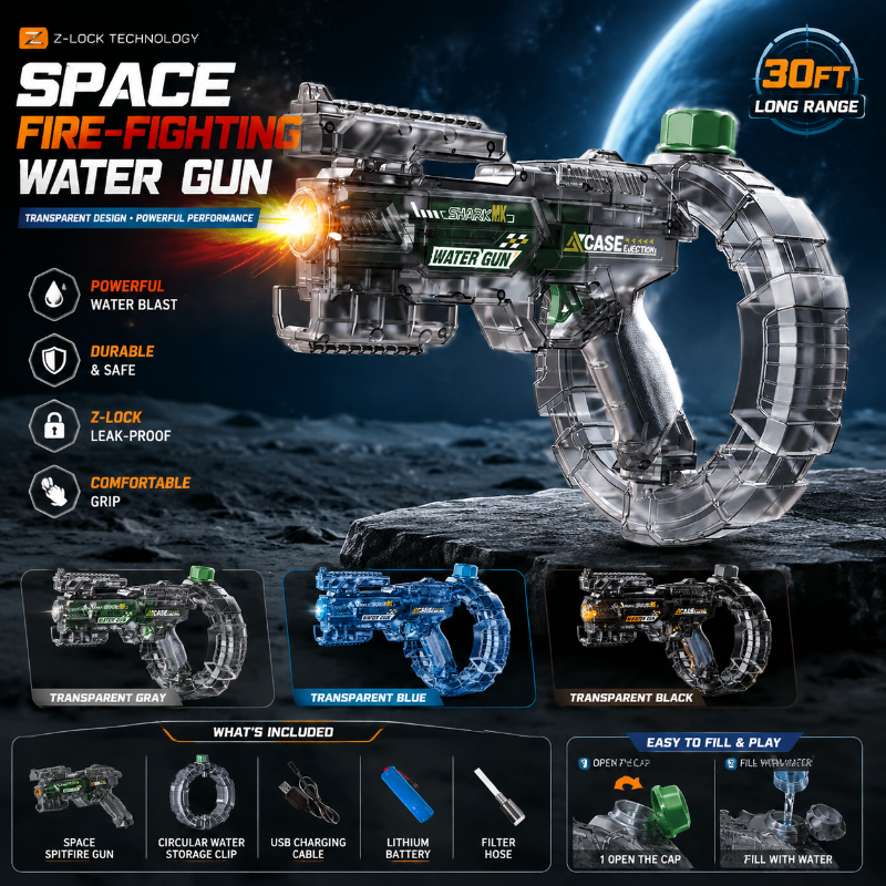 Space Water Blaster Toy – Interaktiv & unterhaltsam – Wasserpistole