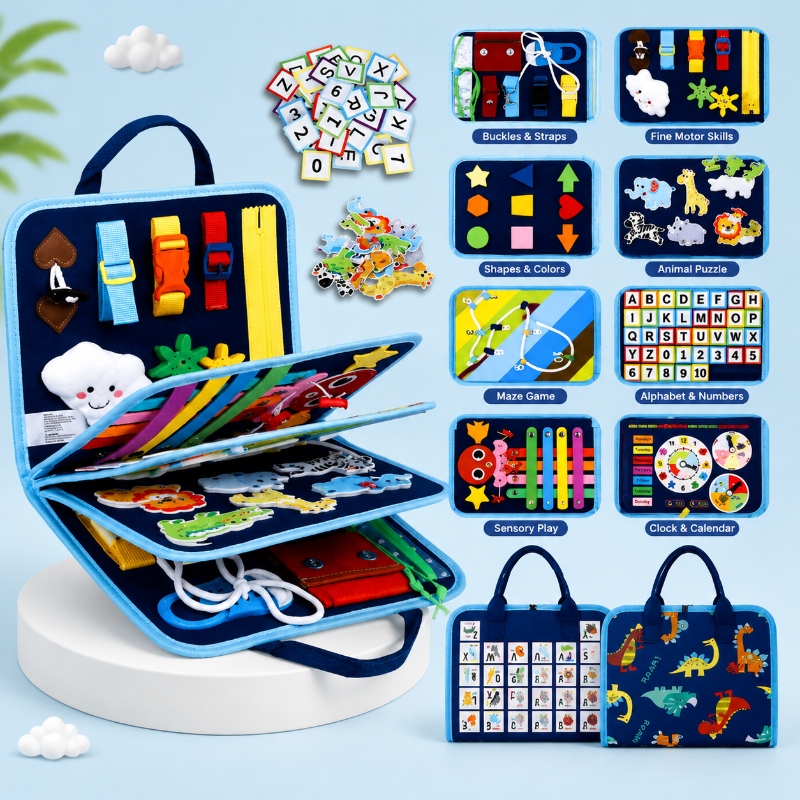 7-in-1 Busy Board – Motorik & Lernen – Aktivitäten-Tafel