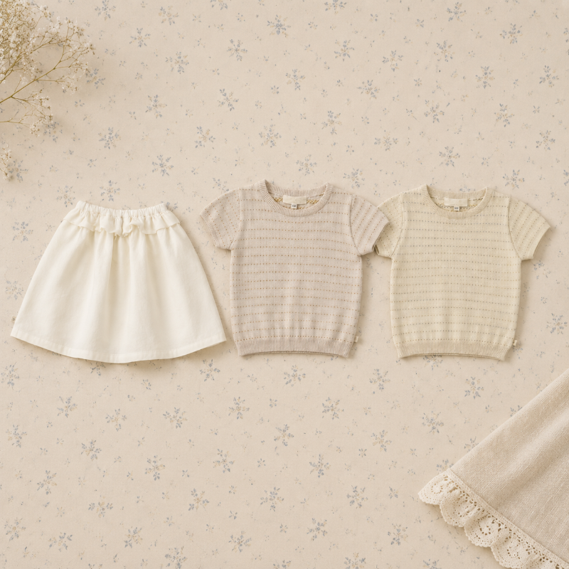 Bella Knit Top & Skirt – Leicht & luftig – Gestricktes Sommer-Set für Kinder