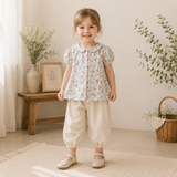 Vine Print Blouse – Leicht & Niedlich – Kinderbluse mit Puffärmeln