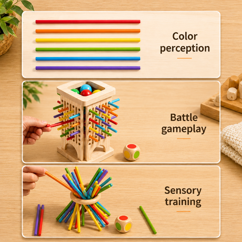 Wooden Stick Battle Game – Denken & Interaktiv – Strategisches Brettspiel
