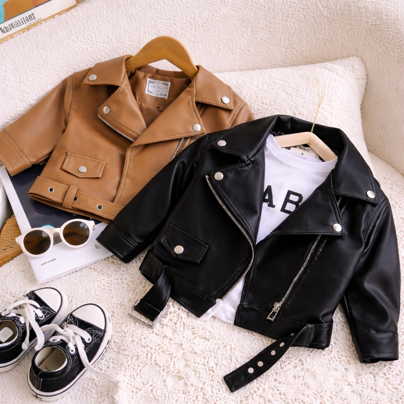 Girls Leather Jacket – Cool & stilvoll – Kinderjacke aus Leder