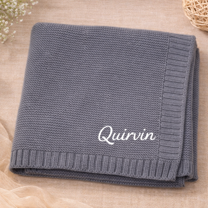 Personalized Baby Blanket – Weich & Einzigartig – Personalisierte, bestickte Baumwolldecke