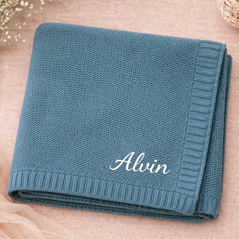 Personalized Baby Blanket – Weich & Einzigartig – Personalisierte, bestickte Baumwolldecke