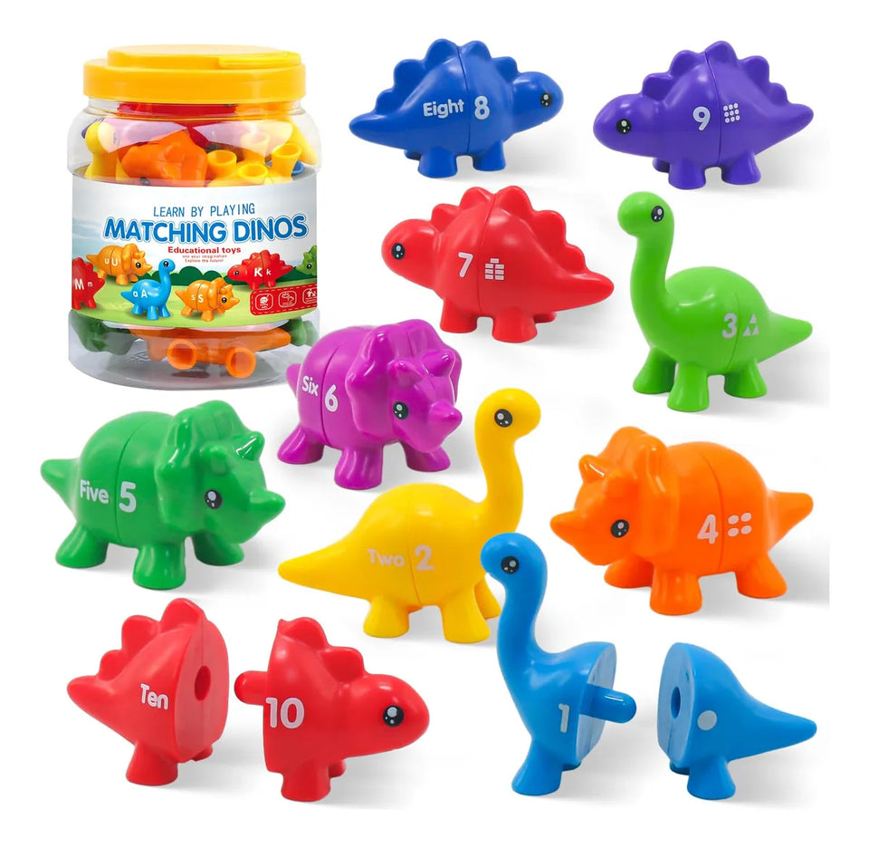 Matching Dino's – Lustig und lehrreich - Alphabet und Zahlen Dino Spiel