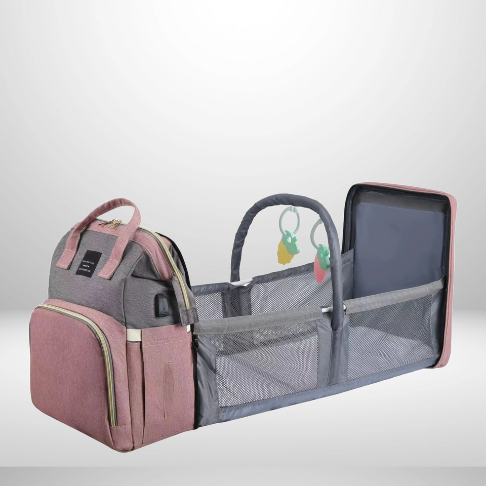 Nuvella Baby – Immer vorbereitet – Multifunktionale Wickeltasche mit Bettchen