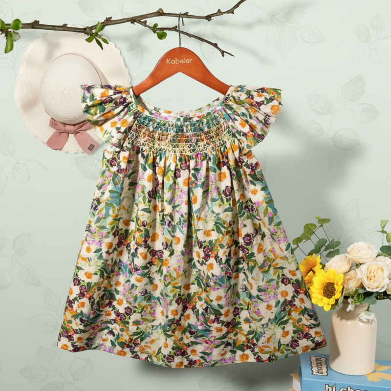Floral Dress – Leicht & luftig – Mädchenkleid mit Flatterärmeln