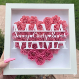 Personalized Rose Shadow Box – Einzigartiges Muttertagsgeschenk – Personalisierte Rosen-Schattenbox