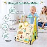 WoodenSteps – Natürlich & Lernfördernd – Baby-Lauflernwagen aus Holz mit Spieltafeln