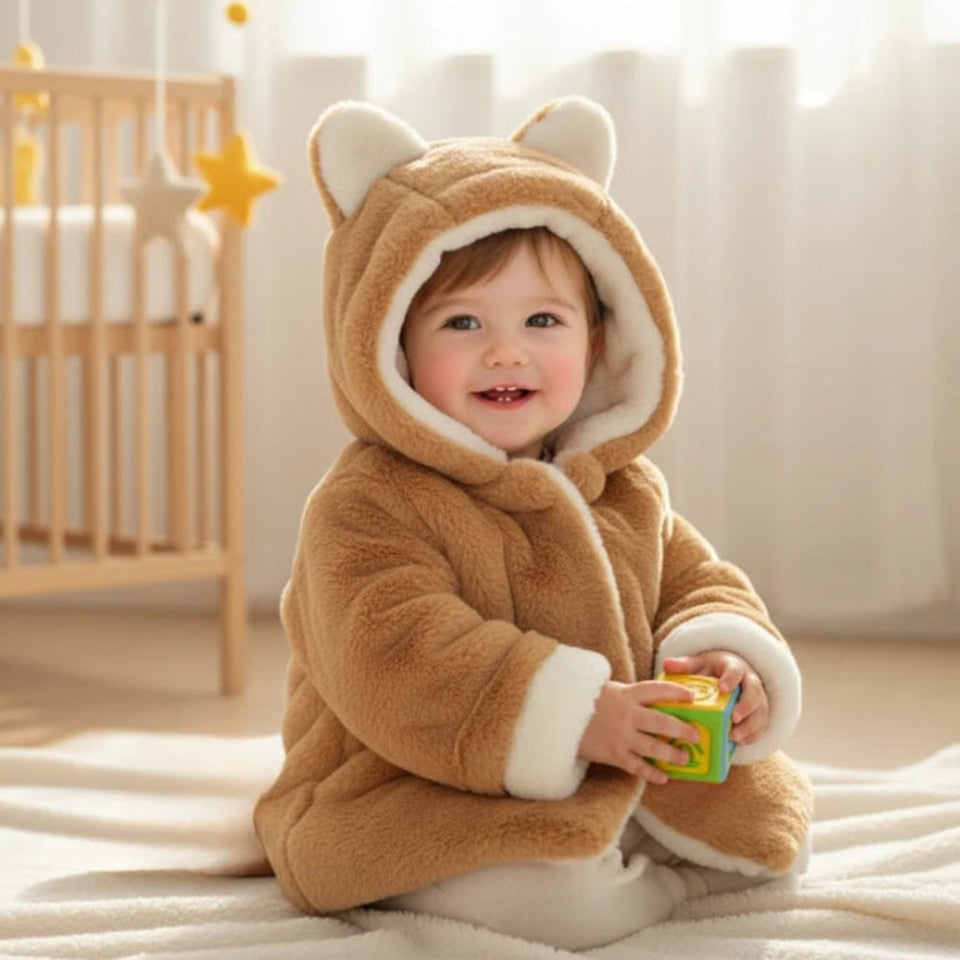 CozyPrincess – Warm & weich – Plüschjacke für Mädchen mit Kapuze
