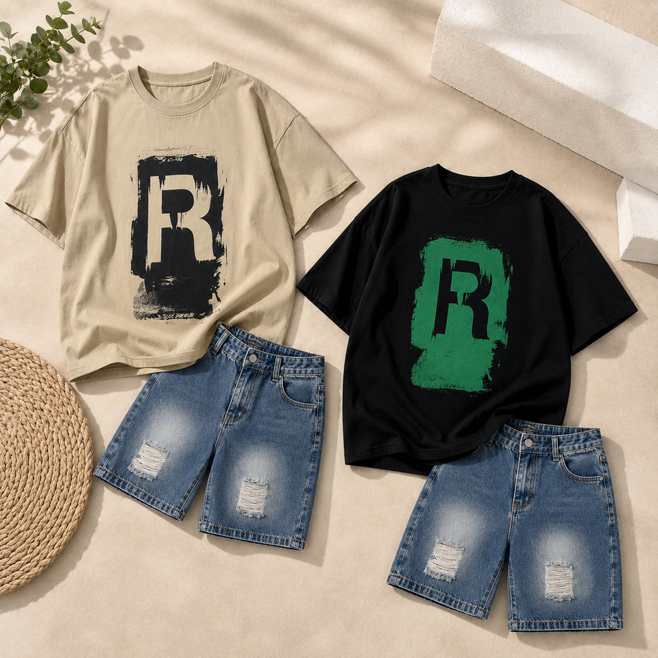 CoolBoys – Cool & bequem – Outfit für Jungen mit T-Shirt und Jeans-Shorts