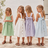 BloomGrace – Niedlich & bequem – Kinderkleid mit Schleife und verstellbaren Trägern