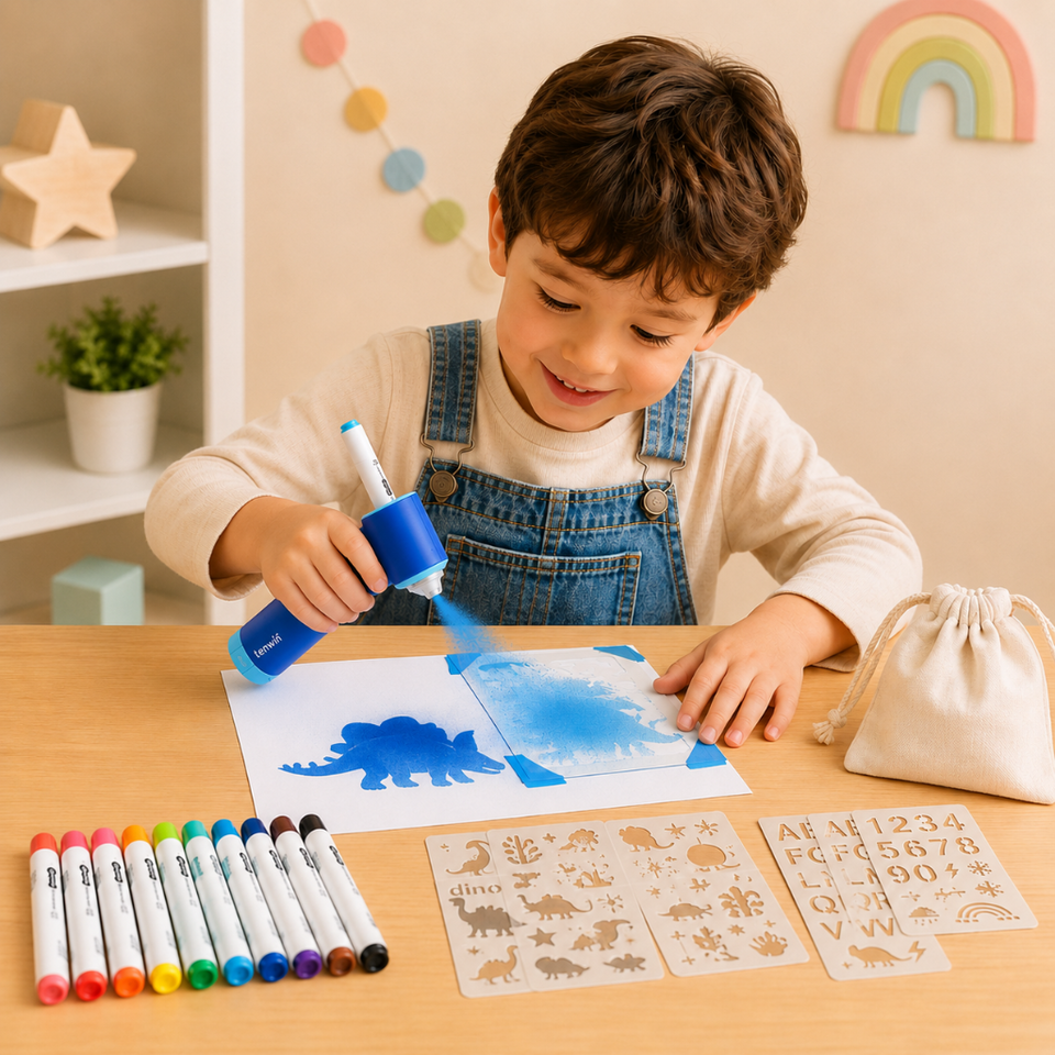 PaintBuddy – Kreativ & Lernreich – Tragbares Airbrush-Zeichenset