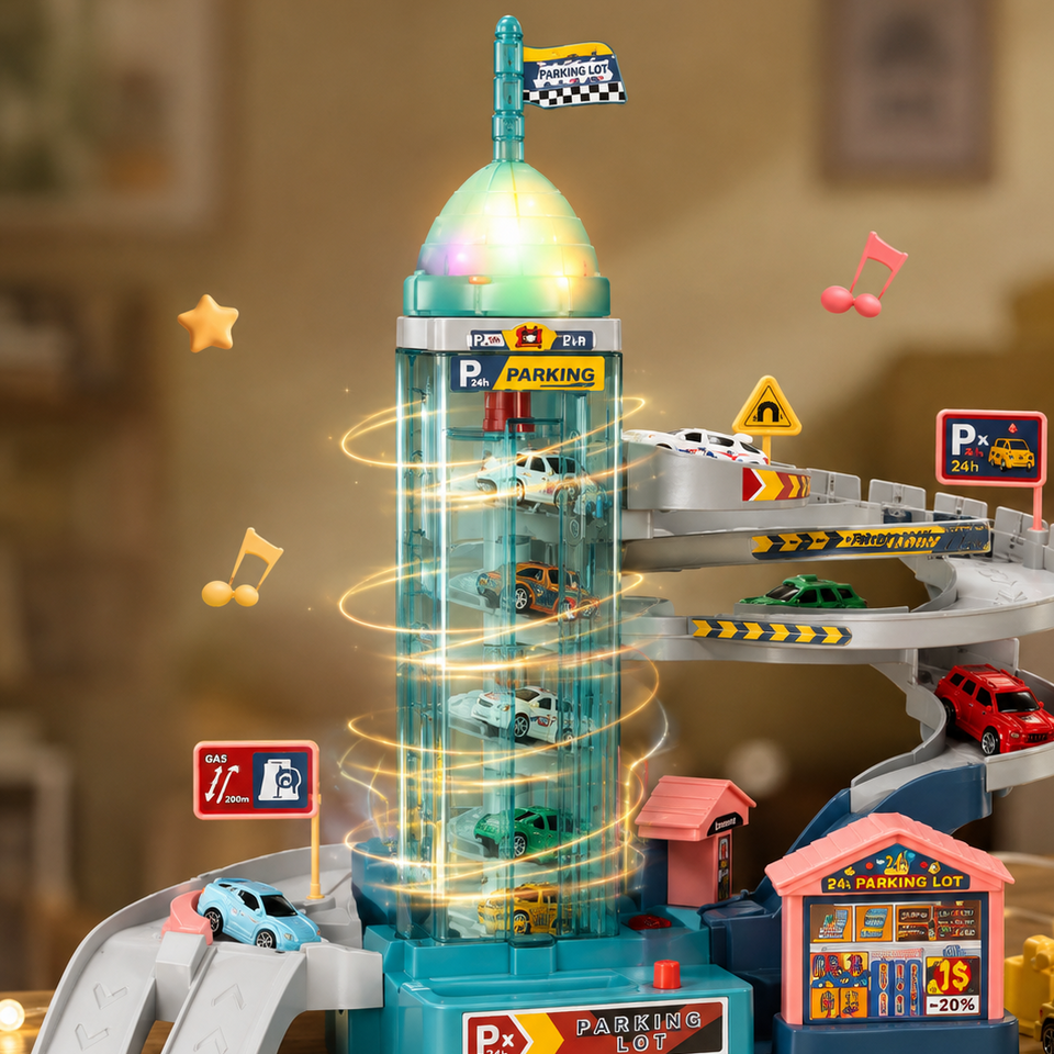 AutoWorld – Lernreich & interaktiv – Elektrisches Parkhaus-Spielset