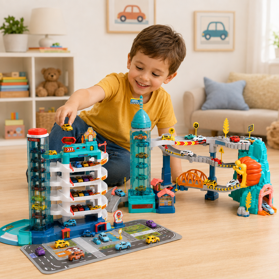 AutoWorld – Lernreich & interaktiv – Elektrisches Parkhaus-Spielset