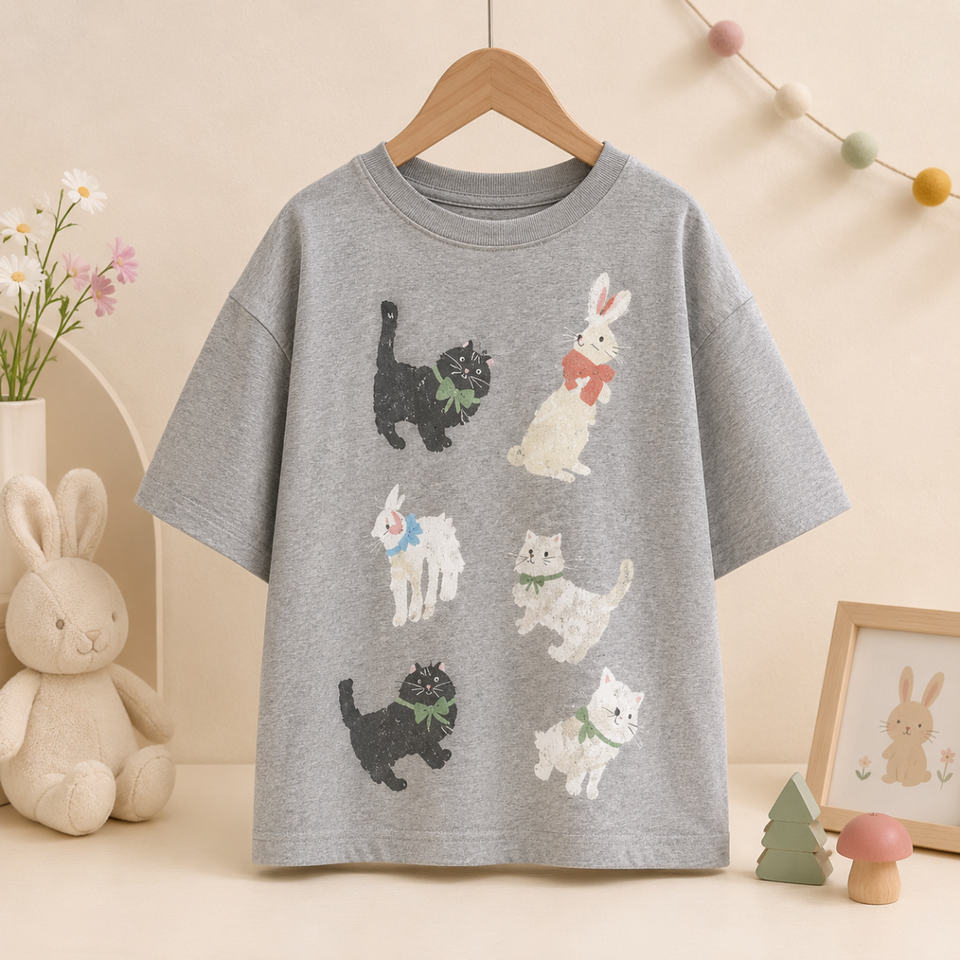 CatFun – Lässig & Verspielt – Oversized-T-Shirt mit Katzenprint