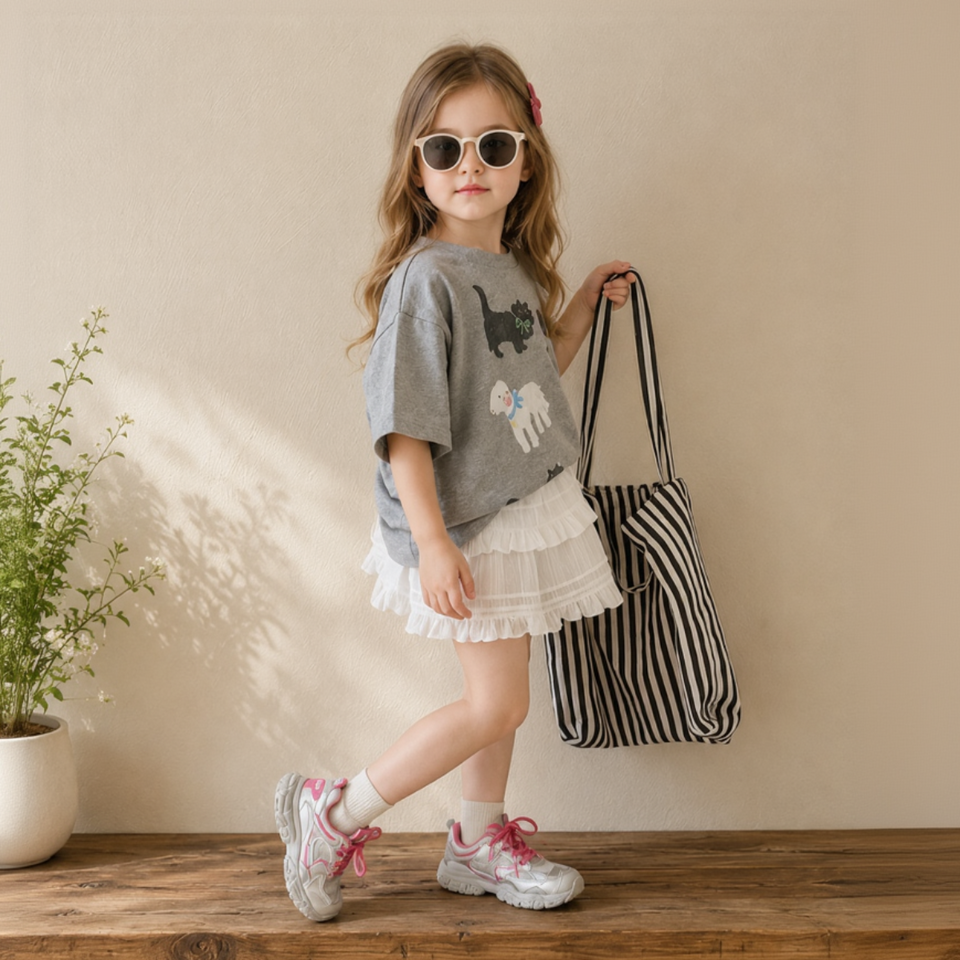 CatFun – Lässig & Verspielt – Oversized-T-Shirt mit Katzenprint
