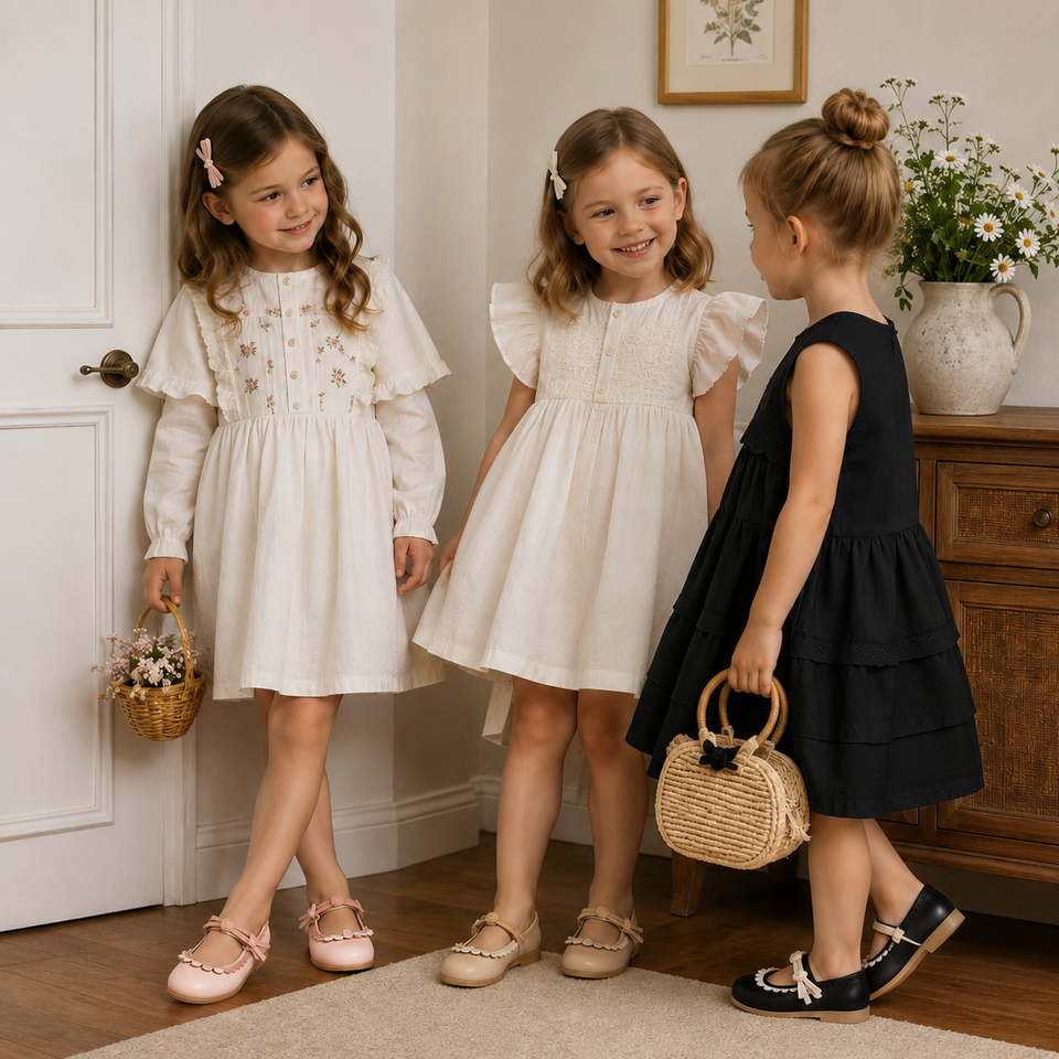 MiniChic – Eleganz & Stil – Kinderschläppchen mit Schleife