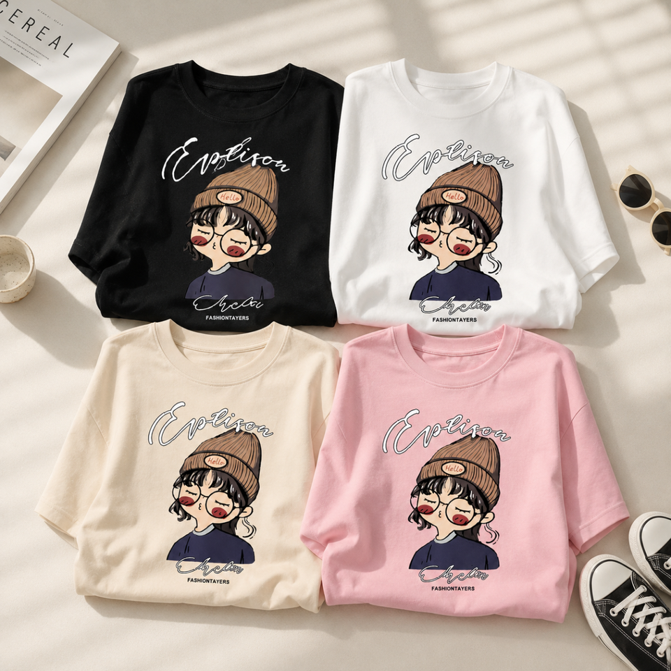 CuteStyle – Trendig & bequem – T-Shirt mit übergroßem Cartoon-Aufdruck