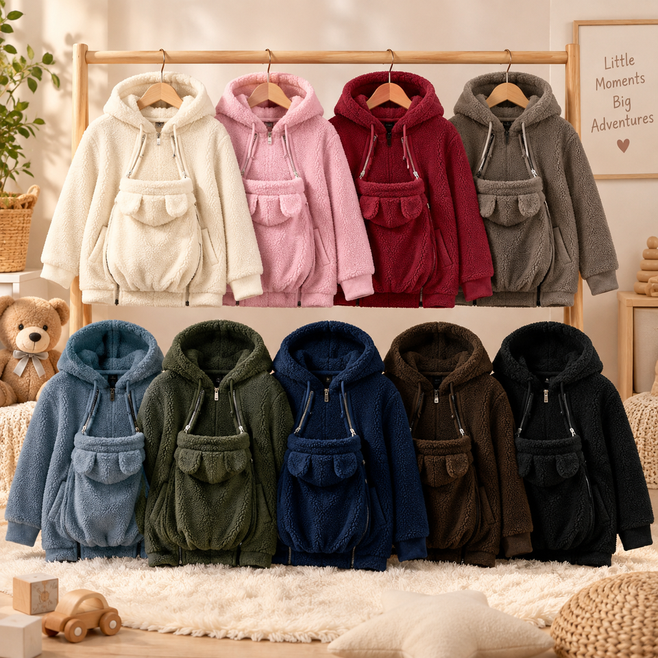 MamaNest – Warm & praktisch – 2-in-1-Tragejacke für Mama und Baby