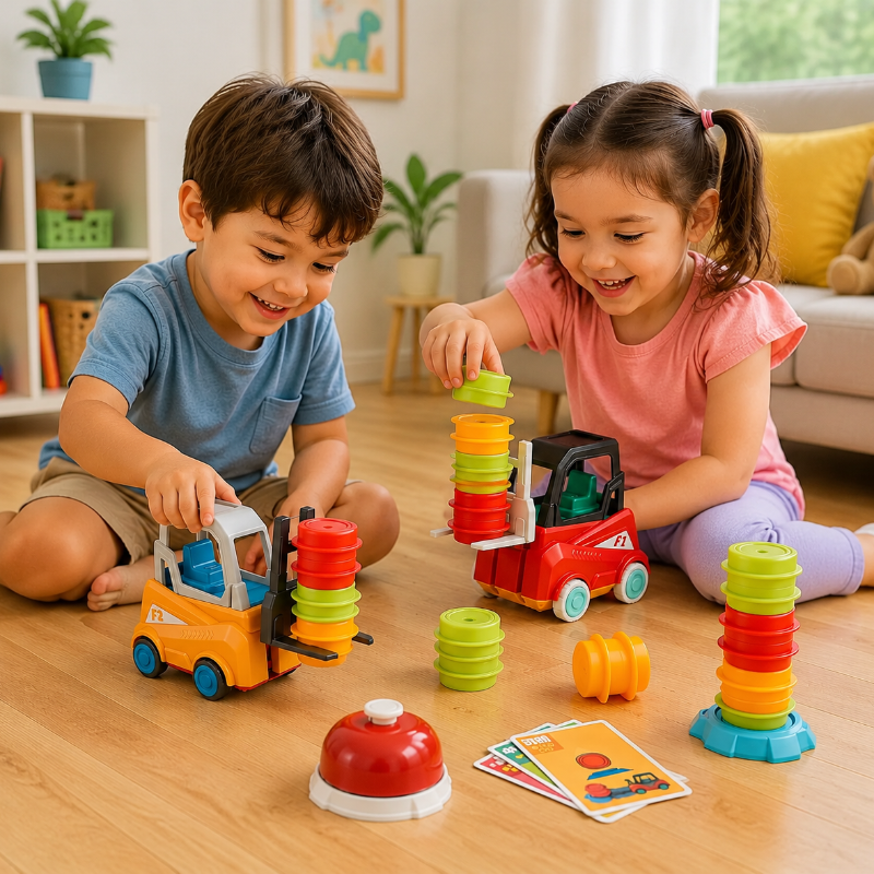 LittleBuilders – Interaktiv & sicher – Gabelstapler-Spielset