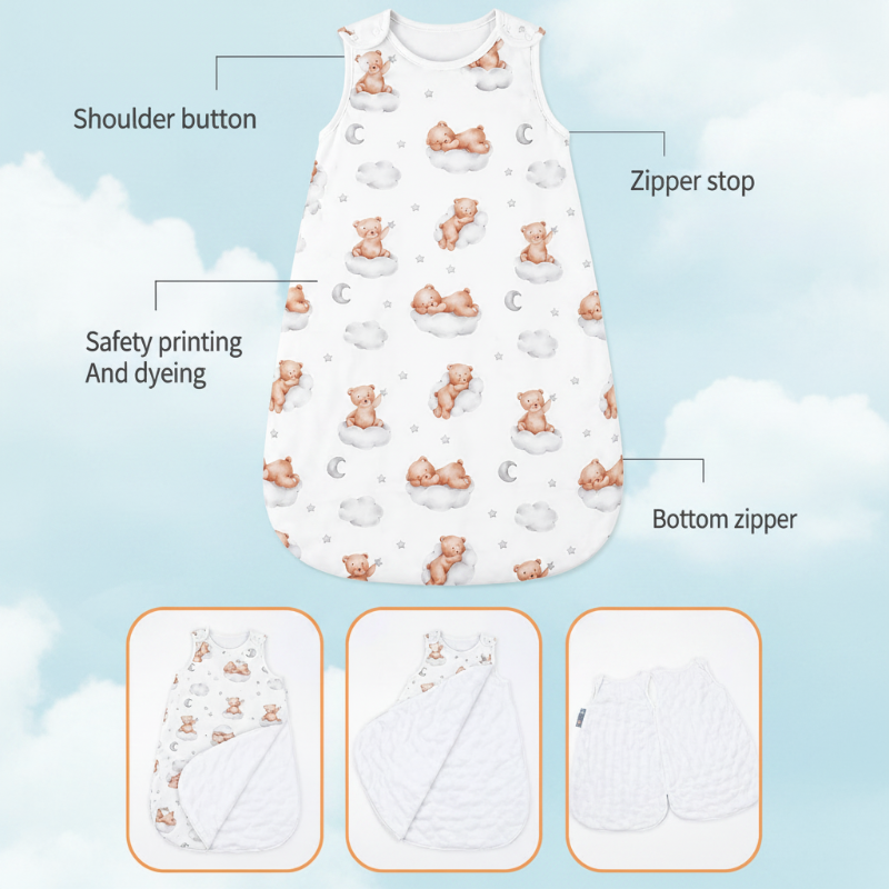 LittleDreams – Weich & atmungsaktiv – Ärmelloser Babyschlafsack