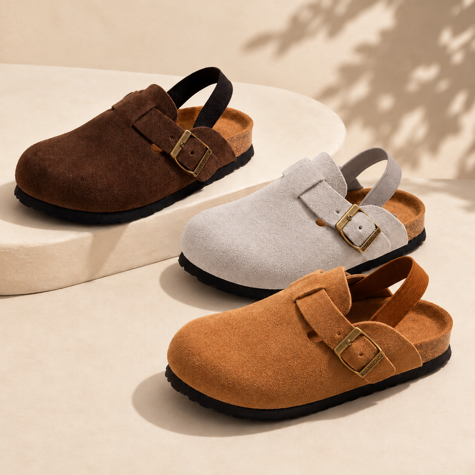 LittleWalk – Bequem & trendy – Sandalen im Clog-Stil aus Wildleder