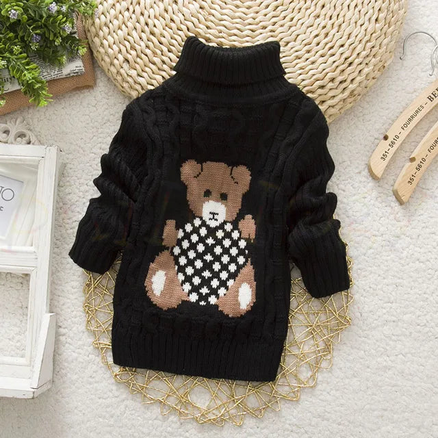 Mini Fashion™ - Teddybär Rollkragenpullover Kinderpullover